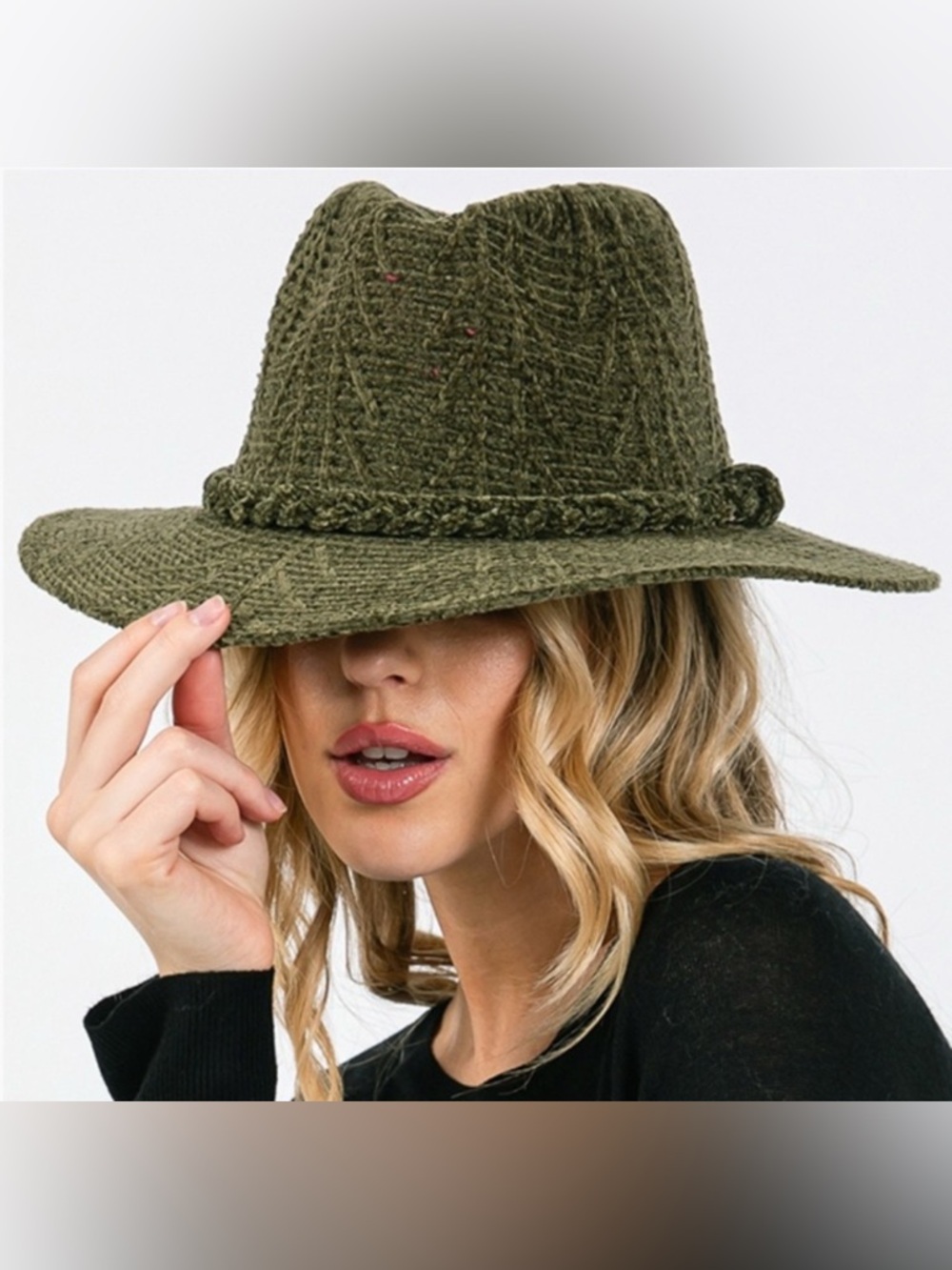 Olive Green Women's Fedora Hat